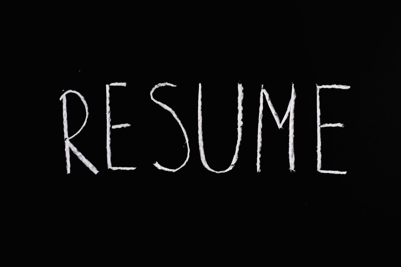The word "Resume" that can be written for work from home jobs.